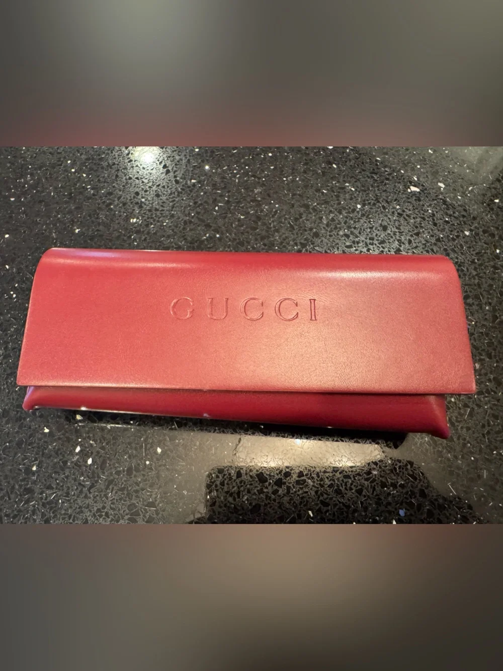NWT - Gucci Men's Burgundy and Black Sunglasses with Burgundy Case